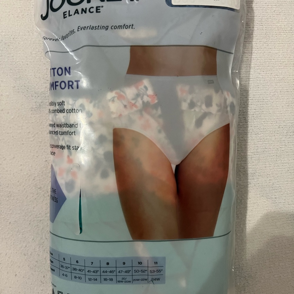 Jockey Elance White Briefs with Floral Design